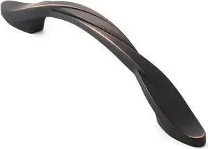 Cauldham 10 Pack Solid Braided Kitchen Cabinet Pulls Handles (5" Hole Centers) - Drawer/Door Hardware - Style M260 - Oil Rubbed Bronze