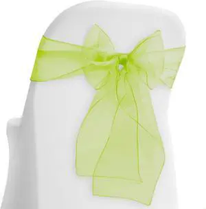Lann's Linens - 10 Elegant Organza Wedding/Party Chair Cover Sashes/Bows - Ribbon Tie Back Sash - Sage Green