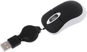 Mini Optical USB Scroll Mouse Mice Retractable Cable For Laptop PC Computer Notebook Optical sensor 800dpi