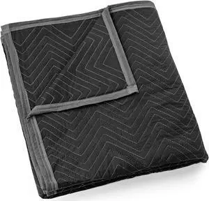 Sure-Max Moving & Packing Blanket - Heavy Duty Pro - 80" x 72" (90 lb/dz weight) - Professional Quilted Shipping Furniture Pads Black
