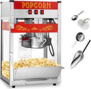 Olde Midway Commercial Popcorn Machine Maker Popper with 8-Ounce Kettle - Red