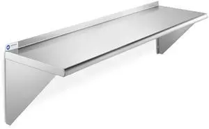 GRIDMANN NSF Stainless Steel 14" x 48" Kitchen Wall Mount Shelf Commercial Restaurant Bar w/ Backsplash