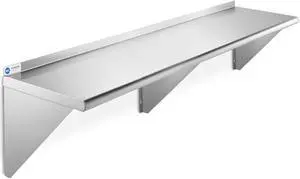 GRIDMANN NSF Stainless Steel 14" x 60" Kitchen Wall Mount Shelf Commercial Restaurant Bar w/ Backsplash