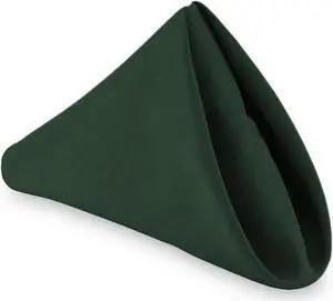 Lann's Linens - 12 Dozen 20" Oversized Cloth Dinner Table Napkins - Machine Washable Restaurant/Wedding/Hotel Polyester Fabric - Hunter Green