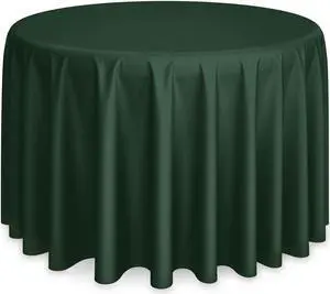Lann's Linens - 5 Premium 120" Round Tablecloths for Wedding/Banquet/Restaurant - Polyester Fabric Table Cloths - Hunter Green