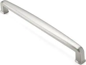 Cauldham 5 Pack Solid Kitchen Cabinet Handles (7-1/2" Hole Centers) - Drawer/Door Hardware - Style T765 - Satin Nickel