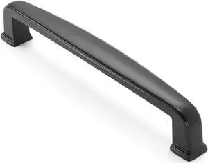 Cauldham 10 Pack Solid Kitchen Cabinet Handles (5" Hole Centers) - Drawer/Door Hardware - Style T765 - Matte Black