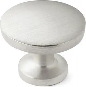 Cauldham 10 Pack Solid Round Kitchen Cabinet Knobs Pulls (1-1/8" Diameter) - Dresser Drawer/Door Hardware - Style R126 - Satin Nickel Cauldham 10 Pack Solid Round Kitchen Cabinet Knobs Pulls (1-1/8" Diameter) - Dresser Drawer/Door Hardware - Style R126 - Satin Nickel