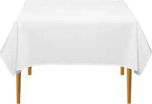 Lann's Linens - 10 Premium 54" Square Tablecloths for Wedding / Banquet / Restaurant - Polyester Fabric Table Cloths - White