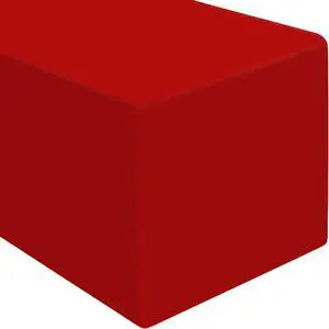 Lann's Linens - 6' Premium Fitted Tablecloth for 72" x 30" Rectangular Table - Wedding / Banquet / Trade Show - Polyester Cloth Fabric Cover - Red