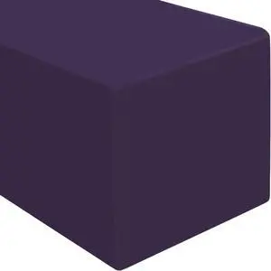 Lann's Linens - 8' Premium Fitted Tablecloth for 96" x 30" Rectangular Table - Wedding / Banquet / Trade Show - Polyester Cloth Fabric Cover - Purple