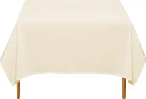 Lann's Linens - 70" Square Premium Tablecloth for Wedding / Banquet / Restaurant - Polyester Fabric Table Cloth - Ivory