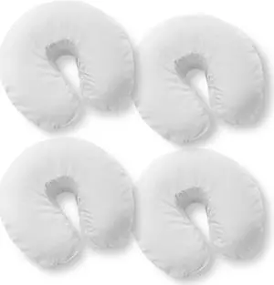 Saloniture 4-Pack Premium Microfiber Face Cradle Covers - Ultra Soft Fitted Massage Table Cradle Cover - White