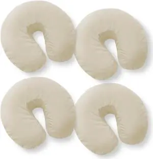 Saloniture 4-Pack Premium Microfiber Face Cradle Covers - Ultra Soft Fitted Massage Table Cradle Cover - Natural