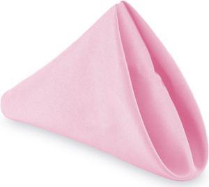 Lann's Linens - 12 Dozen 20" Oversized Cloth Dinner Table Napkins - Machine Washable Restaurant/Wedding/Hotel Quality Polyester Fabric - Pink