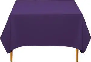 Lann's Linens - 10 Premium 70" Square Tablecloths for Wedding / Banquet / Restaurant - Polyester Fabric Table Cloth - Purple