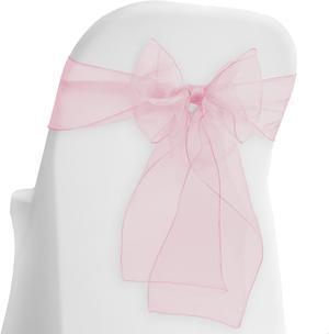 Lann's Linens - 100 Elegant Organza Wedding/Party Chair Cover Sashes/Bows - Ribbon Tie Back Sash - Pink