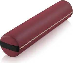 Saloniture Full Round Massage Table Bolster Pillow Pad - 26 x 6 Inch - Burgundy