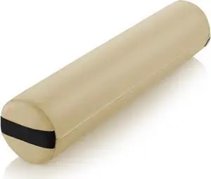 Saloniture Full Round Massage Table Bolster Pillow Pad - 26 x 6 Inch - Cream