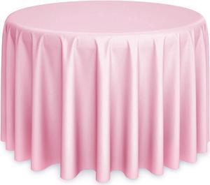 Lann's Linens - 120" Round Premium Tablecloth for Wedding / Banquet / Restaurant - Polyester Fabric Table Cloth - Pink