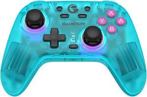 GameSir PC Gaming Accessories Nova Controller with Anti-drift Hall Effect Sticks, RGB Lighting, Tri-mode Connectivity, Multi-platform Compatibility, Dual Motors, and Macro Back Button (Blue)