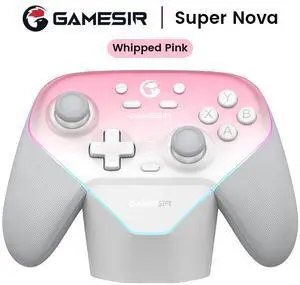 GameSir Nova Pro Gaming Controller for PC, Switch, Android, or iOS White/Pink
