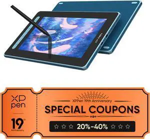 XP Pen Artist 12 2nd Graphics Tablet with 11.9-inch FHD Display, Pro Drawing Tablet with X3 Smart Chip Stylus Blue