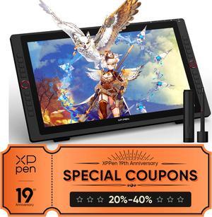 XP-PEN 22R Pro Drawing Tablet 21.5 Inch Pen Display Graphic Monitor 1080P IPS Screen with Two Red Dial Wheels and 20 Express Keys Battery-Free Stylus Tilt Supported 88% NTSC