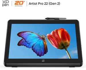 XPPen 2.5K Drawing Tablet with 21.5in Screen,Artist Pro (Gen 2) Graphic Tablet,Latest 16384 Pressure Levels,99% Adobe RGB Calman Verified Drawing Display with Wireless Bluetooth Keyboard and Pen