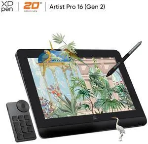 XP-Pen Artist Pro Series Drawing Tablets, 14"/16" Graphic Display,Latest Gen 2 Design for Animation,2560 X 1600 Monitor 159% SRGB Color Gamut, 16384 Pressure Level X3 Pro Stylus for Computer 16 inch