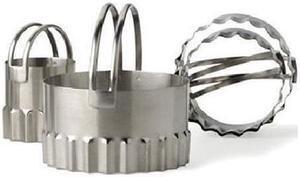 RSVP Fluted Round Edge Biscuit Cutters Round Set - 4 Pieces