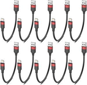 6 inch Short iPhone Charging Cable Bulk 10Pack, Multipack Short USB to Lightning Cable for Fast Charging Stations [MFi Certified] 0.5ft iPhone Charger Cord for iPhone 14 13 12 11 Pro Max 8 iPod