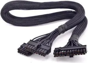 24Pin ATX Power Supply Cable 18+10Pin to 20+4 Pin Sleeved for Seasonic M12II EVO 850 750 620 520 W PSU Modular