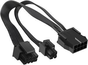 2 Pack EPS12V CPU 8 Pin Female to CPU ATX 8 Pin and ATX 4 Pin Male Power Supply Extension Cable EPS 12V for Motherboard 10.6 inch