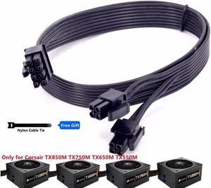 BUCIER CPU 8Pin to 8Pin (4+4Pin) Modular Power Supply Cable For TX850M TX750M TX650M TX550M TX-M Series Semi Modular PSU 60CM