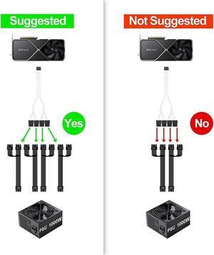 PCIE 5.0 Extension RTX 4090 4070Ti 12VHPWR Power Cable, 16Pin(12+4) Male to 4X8Pin Female PCI-e 5.0 GPU Extension Cable + 24Pin ATX Motherboard Cable for GeForce RTX 3090Ti 4070Ti 4080 4090