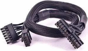 14pin +10pin to 24Pin ATX Power Supply Cable 20+4Pin with Sleevefor Corsair AXi Series AX1500i AX1200i AX860i AX760i Modular