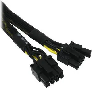 GPU VGA PCIe 8 Pin Female to Dual 2X 8 Pin (6+2) Male PCI Express Power Adapter Braided Y-Splitter Extension Cable 9-inch(23cm)