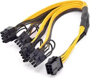 BUCIER PCIe GPU 6pin 1 to 4 way 6+2Pin Female to Male Extension Cable PCI-e Graphics card 6Pin to 8pin power supply Port Multiplier