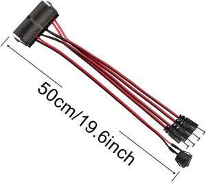 BUCIER ATX Power 24 Pin to 4 DC5521 and Power Switch Cable, 24P Female to 12V DC 5.5mm x 2.1mm Male Adapter with ON/Off, Inserted into PC Power Supply 24P Male, Leading to DC Power Supply (0.5m)