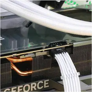 BUCIER 16Pin to 3 * 8(6+2) Pin PCIE GPU Cables Sleeved PSU Extension Cable Mini 12+4 Pin Connector Graphics Card Power Supply RTX 3090Ti 16AWG White