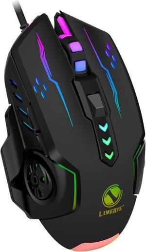 3600dpi USB Wired Gaming Mouse, 6 Buttons LED Backlit E-sports Gaming Mice, 6D Colorful LED Light Glowing Mouse for Laptop PC Computer Gamer