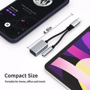 AUTYUE USB C to 3.5mm Audio Adapter with Charger, 3 in 1 USB C Headphone Adapter with PD 27W & Lightning 10W Charging Dongle Compatible with i-Phone 15/15Pro, Galaxy S24 Ultra/S23/S22/S21, Pixel 8/7/6