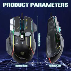 USB Wired Gaming Mouse, 12800 DPI Optical Gamer Mouse with 10 Programmable Buttons, Colorful RGB Lights, Computer Mouse for PC&Laptop, Ergonomic Gaming Mouse with Thumb Rest for Gaming and Working