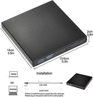External CD Drive USB2.0, USB Slim Portable CD-RW DVD-R Combo Burner Player for Laptop, Mac, PC Desktop Computer and Play for Windows 2000 / XP / Vista / Windows 7 Black