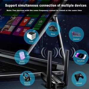 Bluetooth 5.3 Adapter for PC, Long Range Bluetooth Dongle 492FT/150M Wireless Transfer Transmitter Receive 3Mbps, Dual Antenna USB Bluetooth Adapter for Desktop Laptop PC with Windows 11/10/8.1/7