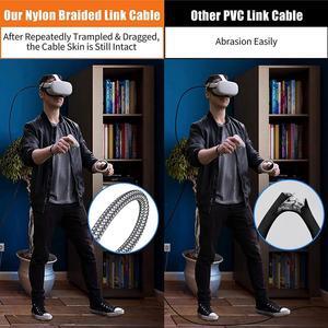 16FT/5M USB A to C Link Cable for O-culus/Me-ta Quest 3/2/1 and PC/Steam VR, Braided USB 3.2 A to C Compatible for Quest 3s/3/2 Link Cable, High Speed PC Data Transfer, Fast Charging for VR Headset
