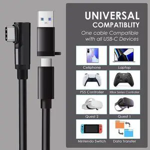 for Ocu-lus Quest 2 Link Cable, 16ft/5M VR Headset Cable for Me-ta Quest 3S/3/2/Quest 1, USB 3.0 Type C to USB Type C, Compatible for Ocu-lus Quest 3/3S/2/1 Data Transfer Charging Cord for Gaming PC