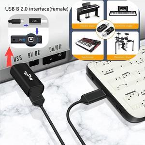 [3 PACK] USB C to B Adapter, USB C Female to MIDI Male Converter, Compatible with MIDI,Printers, Chromebook Pixel, Electric Piano, Synthesizers and Devices /Laptops with Type-c Port., black