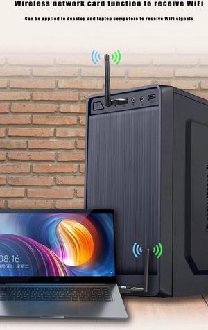 USB Network Card 2.4Ghz & 5Ghz Dual Band 600Mbps USB WiFi Dongle, Bluetooth 5.0 and WiFi 2 in 1 Wireless Adapter, Wireless Wi-Fi Network Card for Windows7/8.1/10